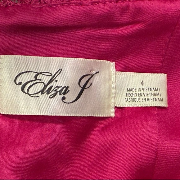 Eliza J Magenta Lace Sleeveless Sheath Dress (Size 4) - Picture 4 of 14